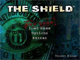 Title screen of Shield, The on the Sony Playstation 2.