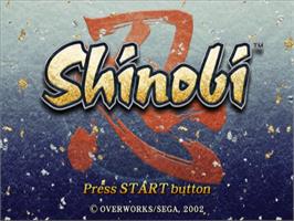 Title screen of Shinobi on the Sony Playstation 2.