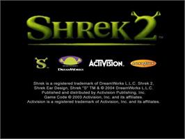 Title screen of Shrek 2 on the Sony Playstation 2.