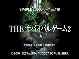 Title screen of Simple 2000 Series Vol. 119 - The Survival Game 2 on the Sony Playstation 2.