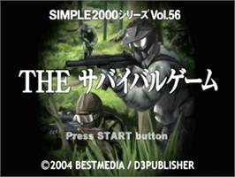 Title screen of Simple 2000 Series Vol. 56 - The Survival Game on the Sony Playstation 2.