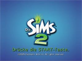 Title screen of Sims 2, The on the Sony Playstation 2.