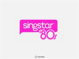 Title screen of Singstar '80s on the Sony Playstation 2.
