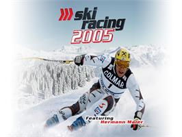 Title screen of Ski Racing 2005 Featuring Hermann Maier on the Sony Playstation 2.