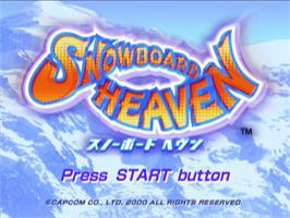 Title screen of Snowboard Heaven on the Sony Playstation 2.