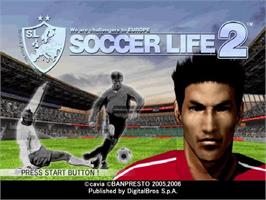 Title screen of Soccer Life 2 on the Sony Playstation 2.