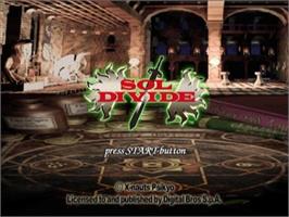 Title screen of Sol Divide on the Sony Playstation 2.