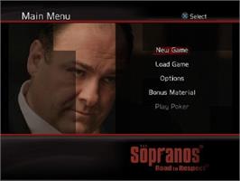 Title screen of Sopranos - Road To Respect, Les on the Sony Playstation 2.