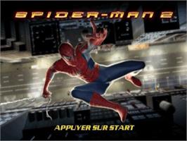 Title screen of Spider-man 2 on the Sony Playstation 2.