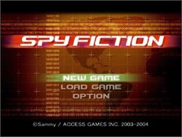 Title screen of Spy Fiction on the Sony Playstation 2.