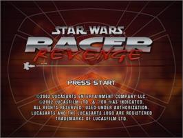 Title screen of Star Wars - Racer Revenge on the Sony Playstation 2.
