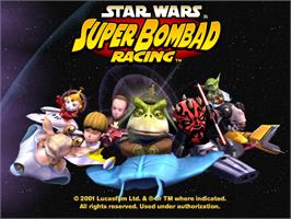 Title screen of Star Wars - Super Bombad Racing on the Sony Playstation 2.