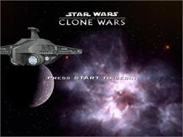 Title screen of Star Wars - The Clone Wars on the Sony Playstation 2.
