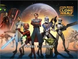 Title screen of Star Wars The Clone Wars - Les Héros De La République on the Sony Playstation 2.