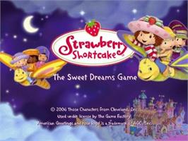 Title screen of Strawberry Shortcake - The Sweet Dreams Game on the Sony Playstation 2.