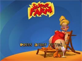 Title screen of Super Farm on the Sony Playstation 2.