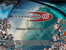 Title screen of Surfing H3o on the Sony Playstation 2.