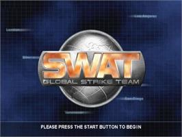 Title screen of Swat - Global Strike Team on the Sony Playstation 2.