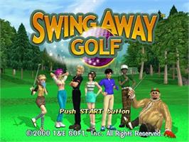 Title screen of Swing Away Golf on the Sony Playstation 2.