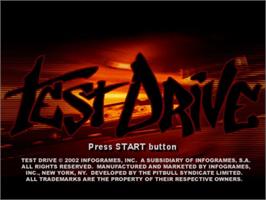 Title screen of TD Overdrive - The Brotherhood of Speed on the Sony Playstation 2.