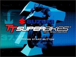 Title screen of TT Superbikes - Real Road Racing Championship on the Sony Playstation 2.