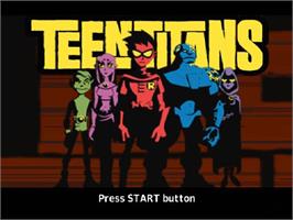 Title screen of Teen Titans on the Sony Playstation 2.
