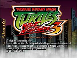 Title screen of Teenage Mutant Ninja Turtles 3 - Mutant Nightmare on the Sony Playstation 2.