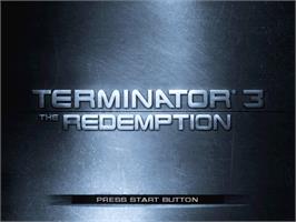 Title screen of Terminator 3 - The Redemption on the Sony Playstation 2.
