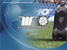 Title screen of This Is Football 2002 on the Sony Playstation 2.