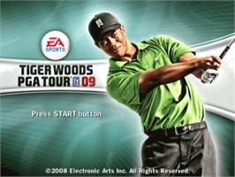 Title screen of Tiger Woods Pga Tour 09 on the Sony Playstation 2.