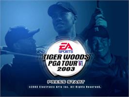 Title screen of Tiger Woods Pga Tour 2003 on the Sony Playstation 2.