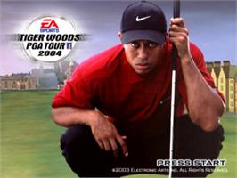 Title screen of Tiger Woods Pga Tour 2004 on the Sony Playstation 2.