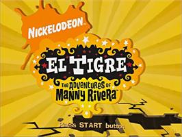 Title screen of Tigre - The Adventures Of Manny Rivera, El on the Sony Playstation 2.