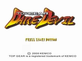 Title screen of Top Gear Dare Devil on the Sony Playstation 2.
