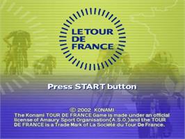 Title screen of Tour De France on the Sony Playstation 2.
