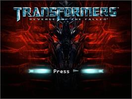 Title screen of Transformers - La Revanche on the Sony Playstation 2.
