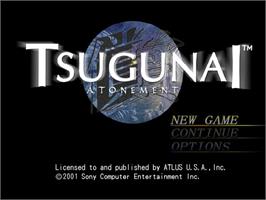 Title screen of Tsugunai - Atonement on the Sony Playstation 2.