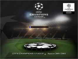 Title screen of Uefa Champions League - Saison 2001/2002 on the Sony Playstation 2.