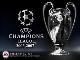 Title screen of Uefa Champions League 2006-2007 on the Sony Playstation 2.