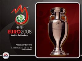 Title screen of Uefa Euro 2008 on the Sony Playstation 2.