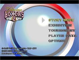 Title screen of Victorious Boxers 2 - Fighting Spirit on the Sony Playstation 2.