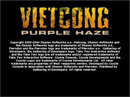 Title screen of Vietcong - Purple Haze on the Sony Playstation 2.