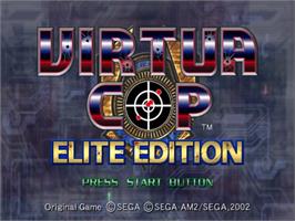 Title screen of Virtua Cop - Elite Edition on the Sony Playstation 2.
