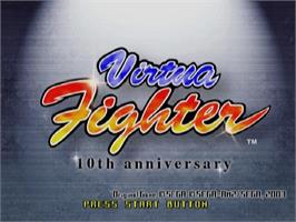 Title screen of Virtua Fighter - 10th Anniversary Edition on the Sony Playstation 2.