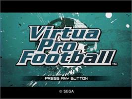 Title screen of Virtua Pro Football on the Sony Playstation 2.