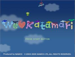 Title screen of We Love Katamari on the Sony Playstation 2.