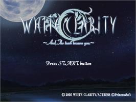Title screen of White Clarity - And, the Tears Became You on the Sony Playstation 2.