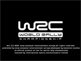 Title screen of World Rally Championship on the Sony Playstation 2.