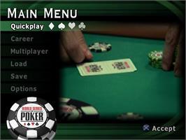 Title screen of World Series Of Poker on the Sony Playstation 2.