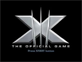Title screen of X-Men - The Official Game on the Sony Playstation 2.
